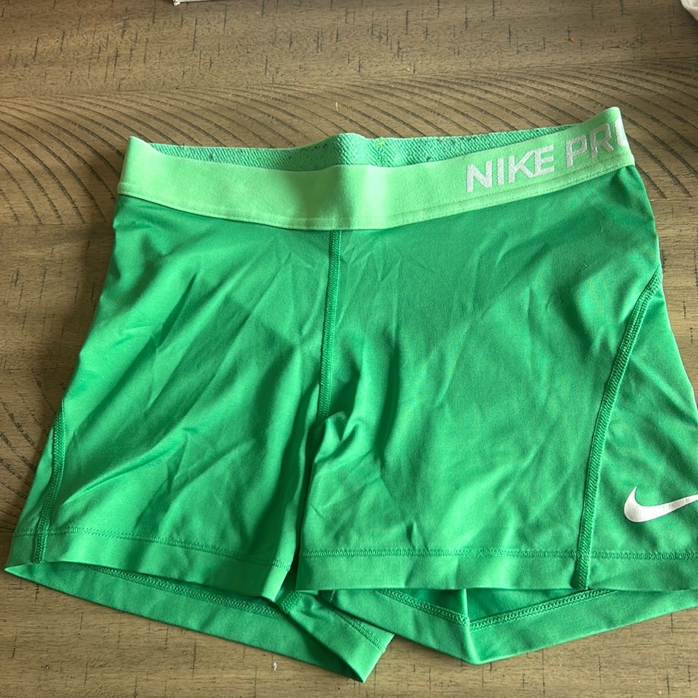 Nike pro compression shorts, medium green